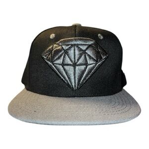 Ring of Fire Black and Gray Diamond Snapback